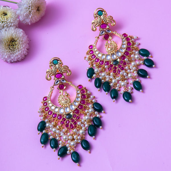 Nazia Emerald Drop Chandbali Earrings