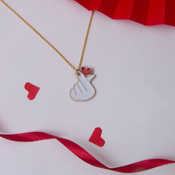 Valentine's Day Special Red Heart Shaped Pendant with Chain