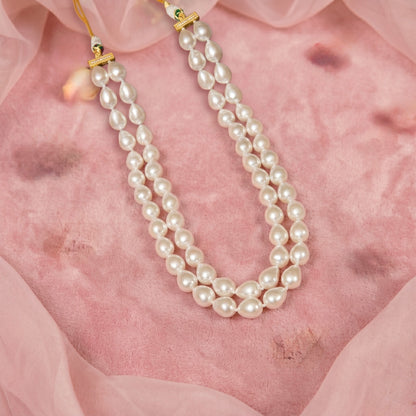 Chandni Double Line Pearl Necklace