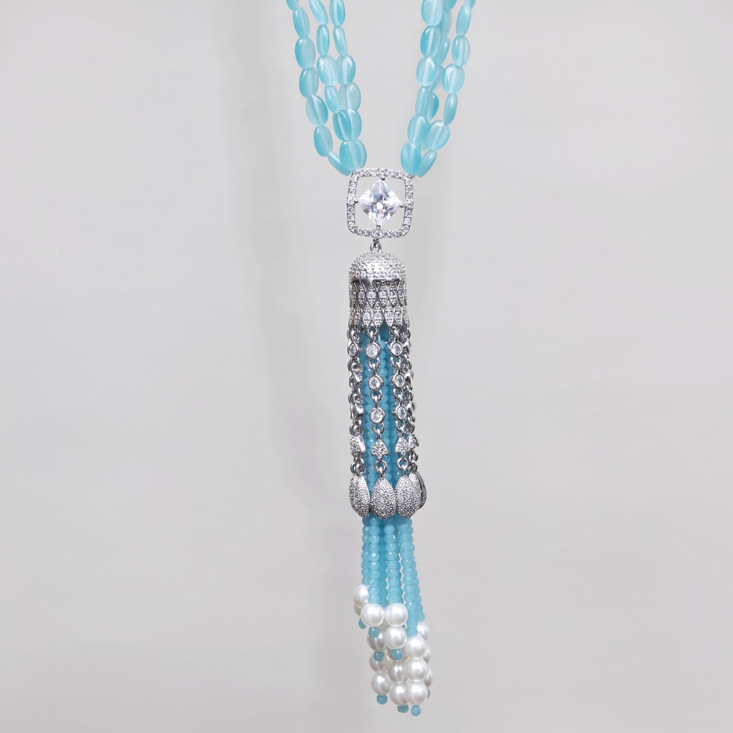 Aqua Beads Necklace Set