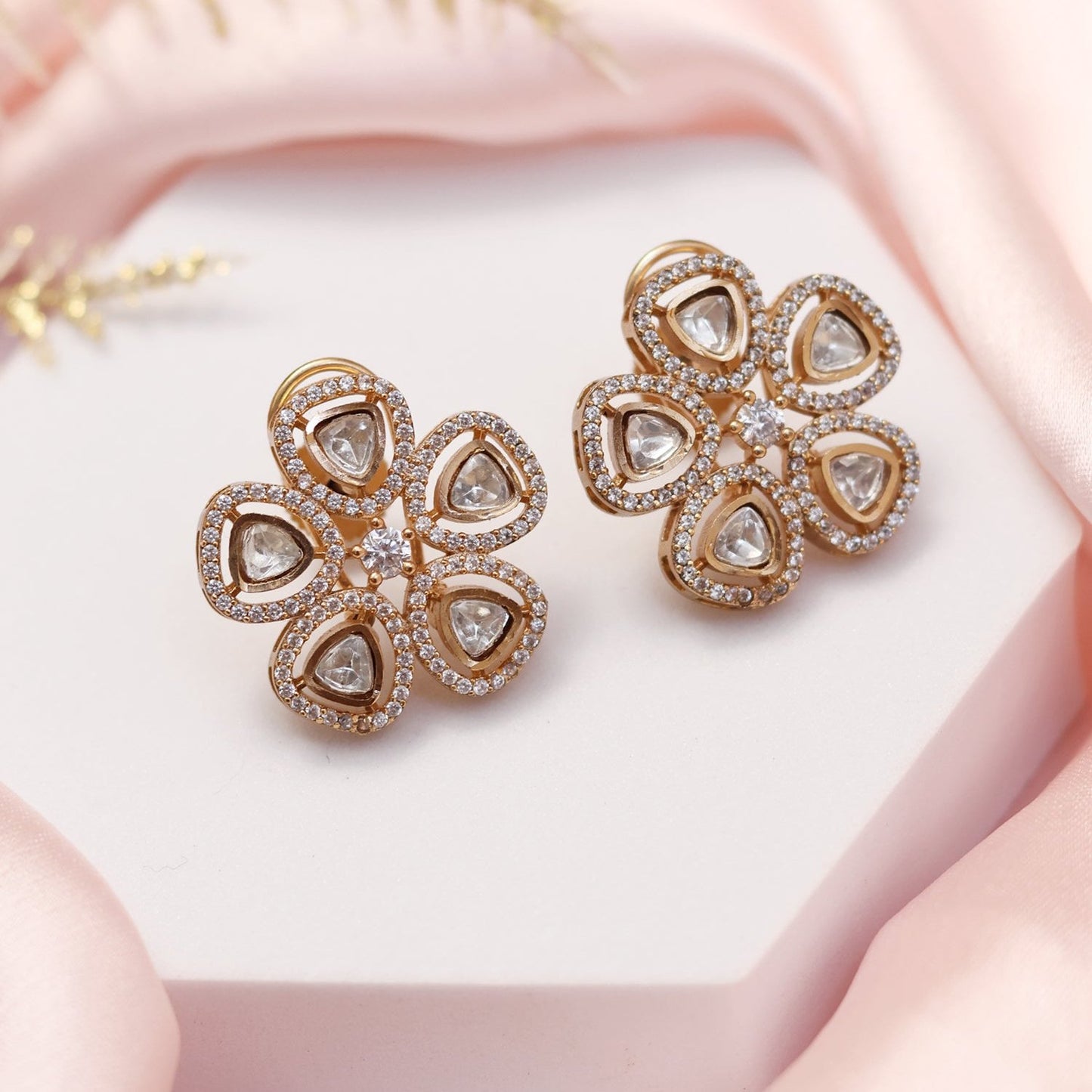 Polki Petal Studs