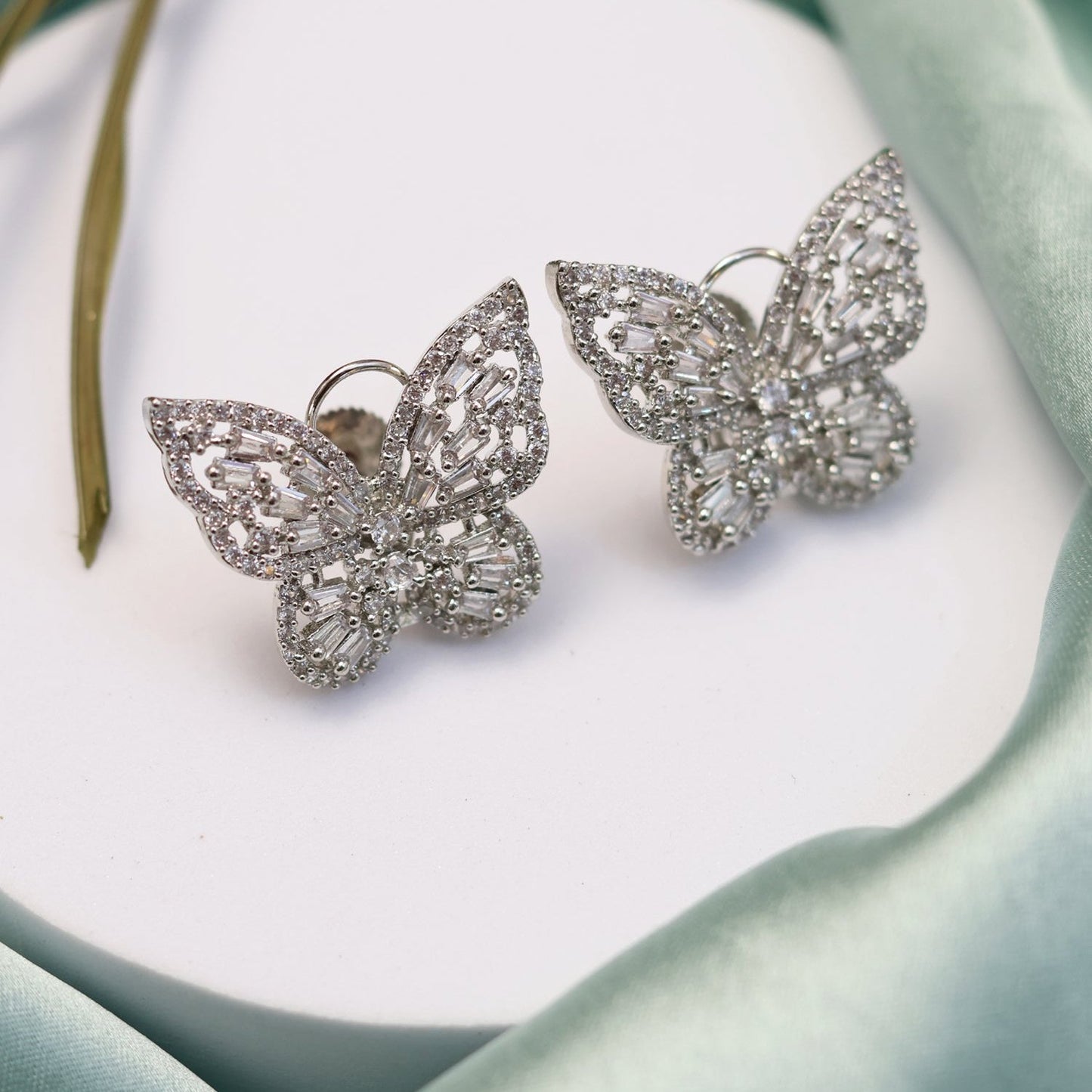 AD Butterfly Earrings with Back Support