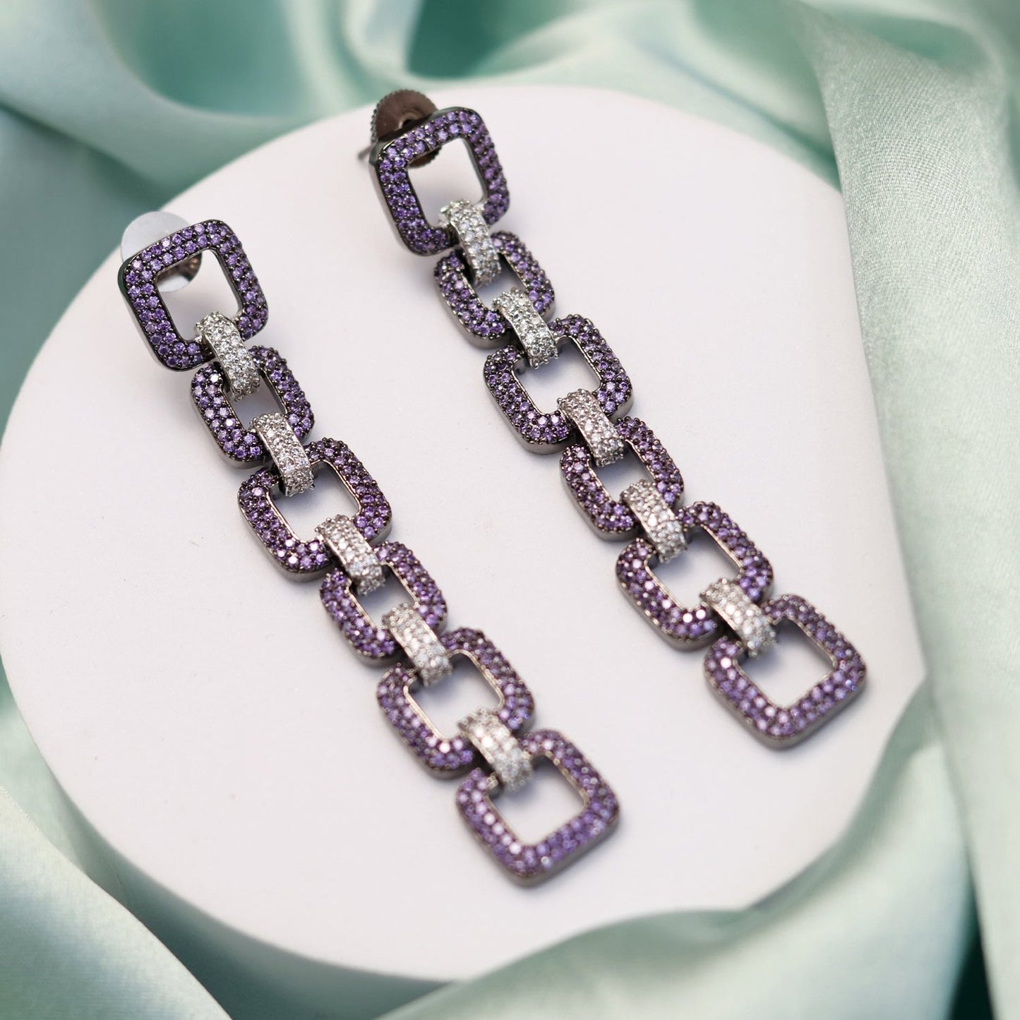 Lilac Coloured Dangler Earrings