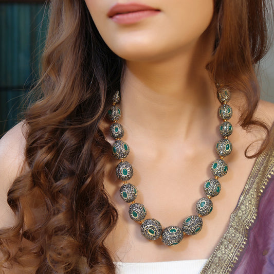 Paavani black beads Necklace