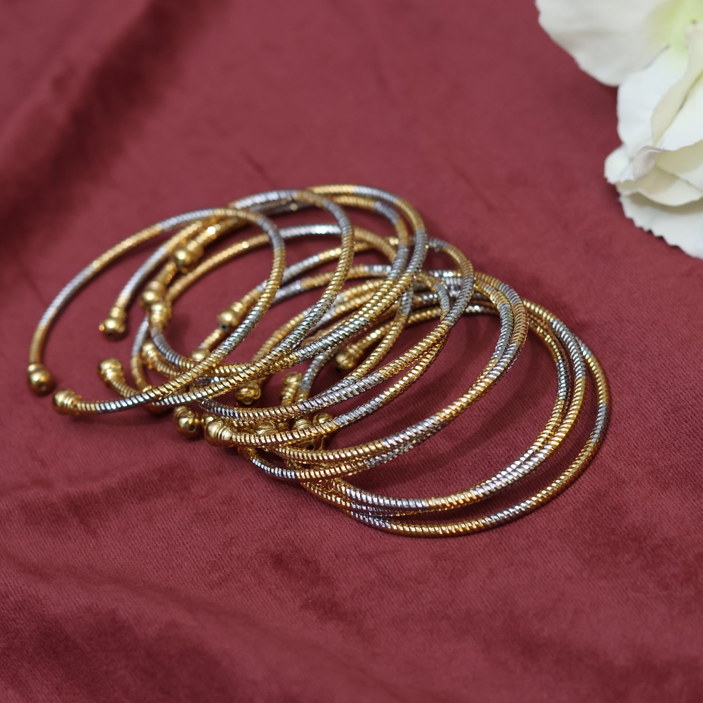 dual Plating Bangle Stack