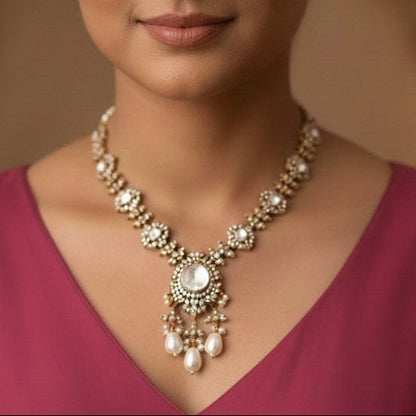 Adaah Victorian Polki Necklace Set