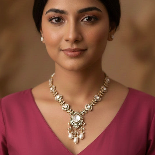 Adaah Victorian Polki Necklace Set