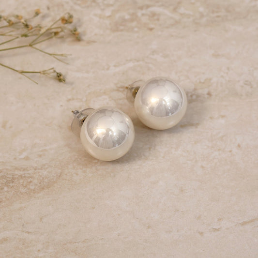 White Pearl Stud Earrings