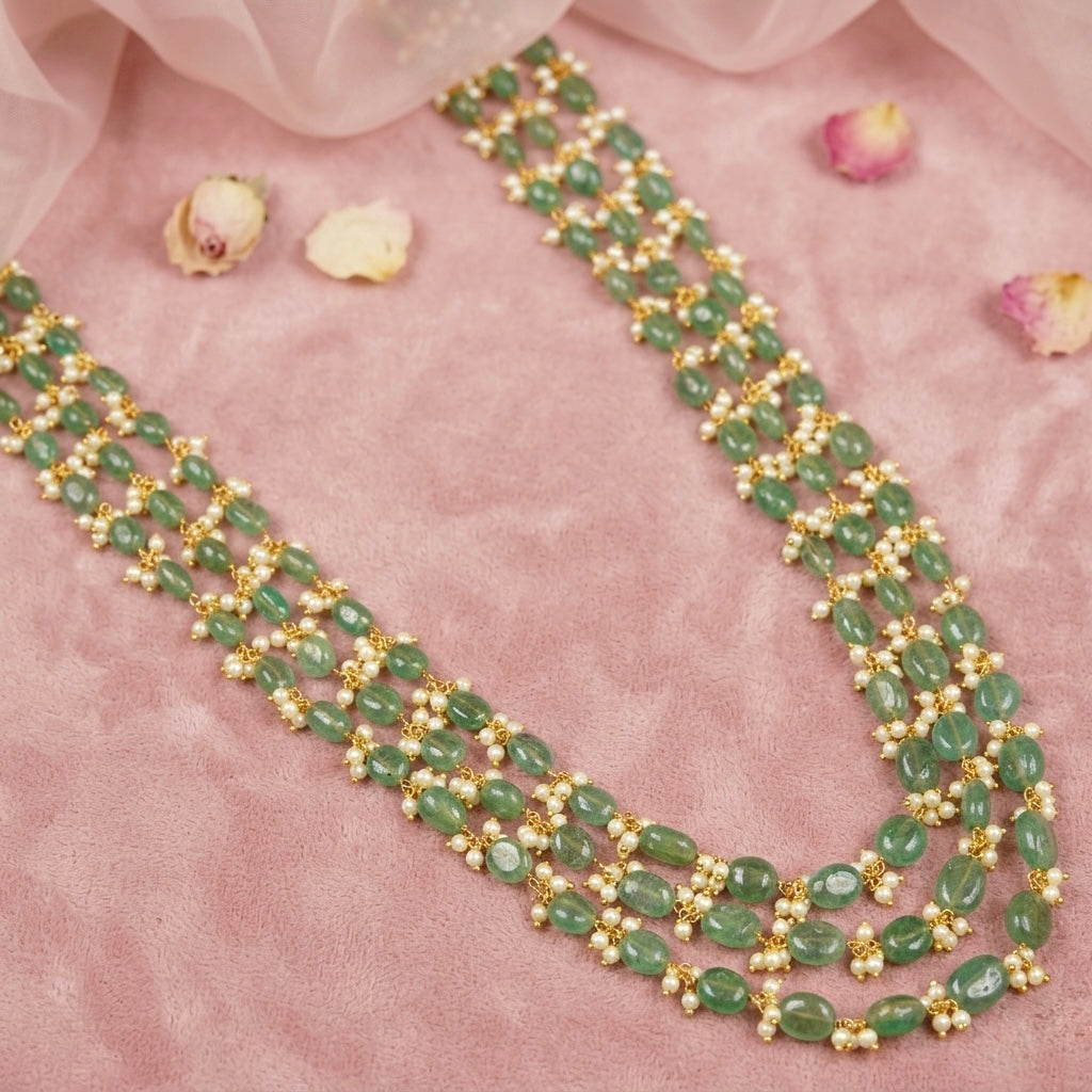 Sanjita Green Beads Necklace