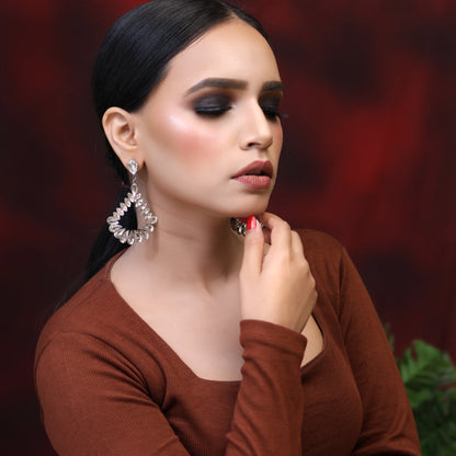 Grey Crystal Earrings