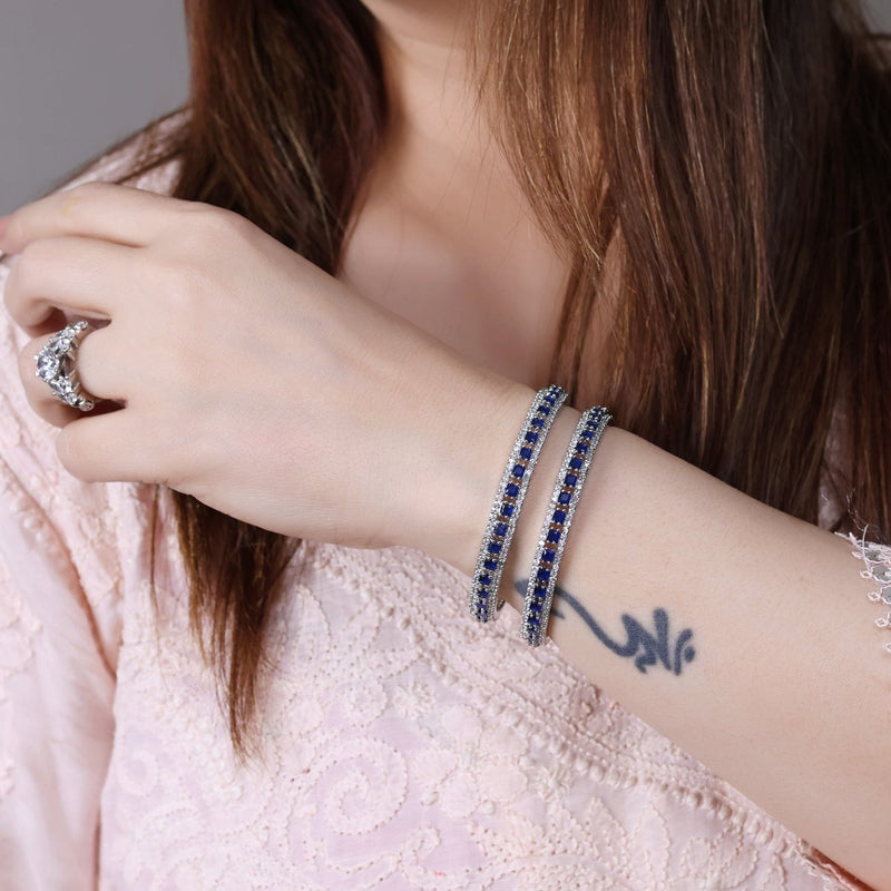 Blue Stone Studded Bangles