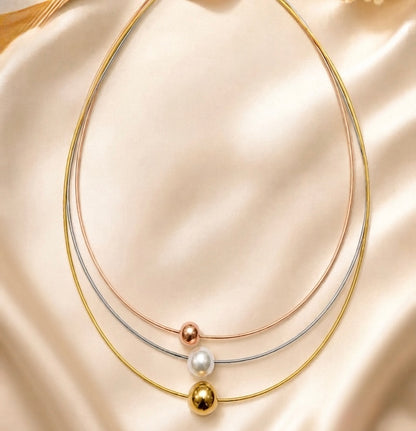 Amy Three Toned Modern Neckalce