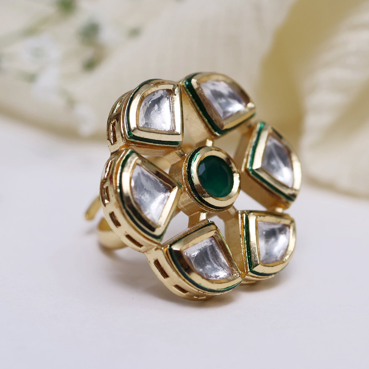 Elana Adjustable Kundan Ring