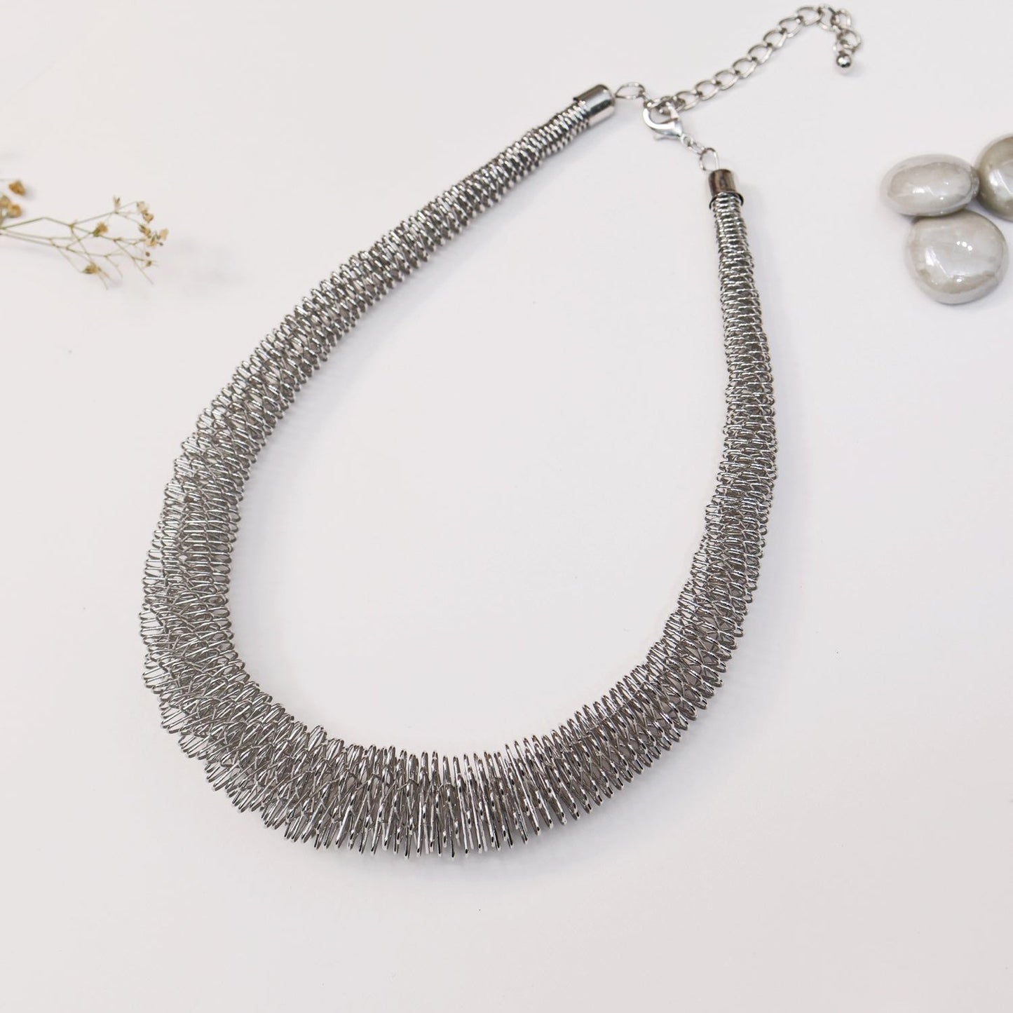 Sofia Silver Toned Modern Necklace