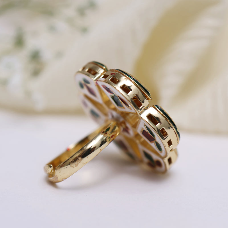 Elana Adjustable Kundan Ring