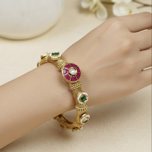 Padma Antique Coloured Stone Studded Bangle