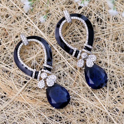 Black Enamel Drop Earrings