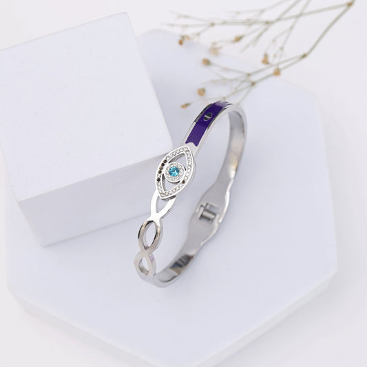 Evil Eye Stainless Steel Openable Bracelet