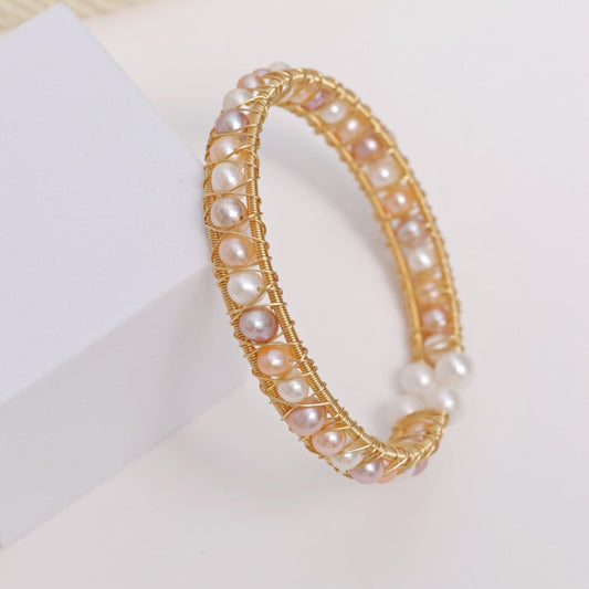 Pastel Pearl Openable Bracelet cum Bangle