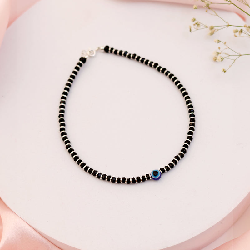 Evil Eye Black Beads Anklet