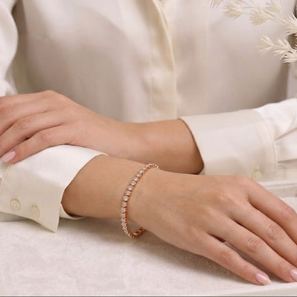 Gold Plated Pointer Tennis Bracelet
