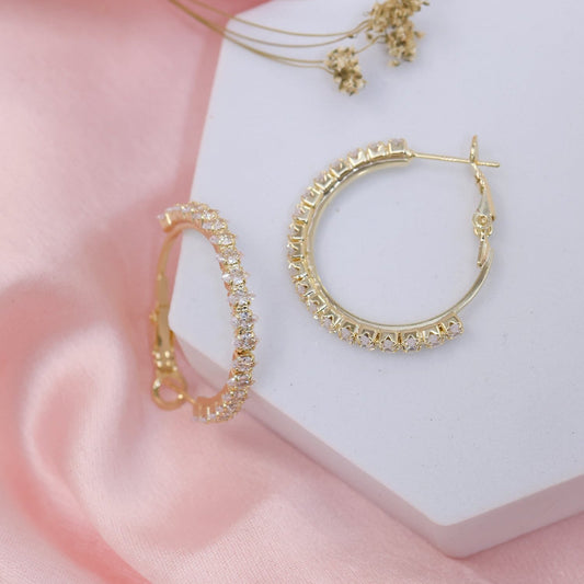 Zirconia Hoop Earrings