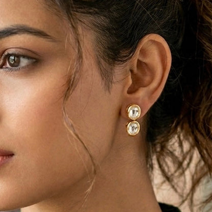 Meera Dual Polki Earrings
