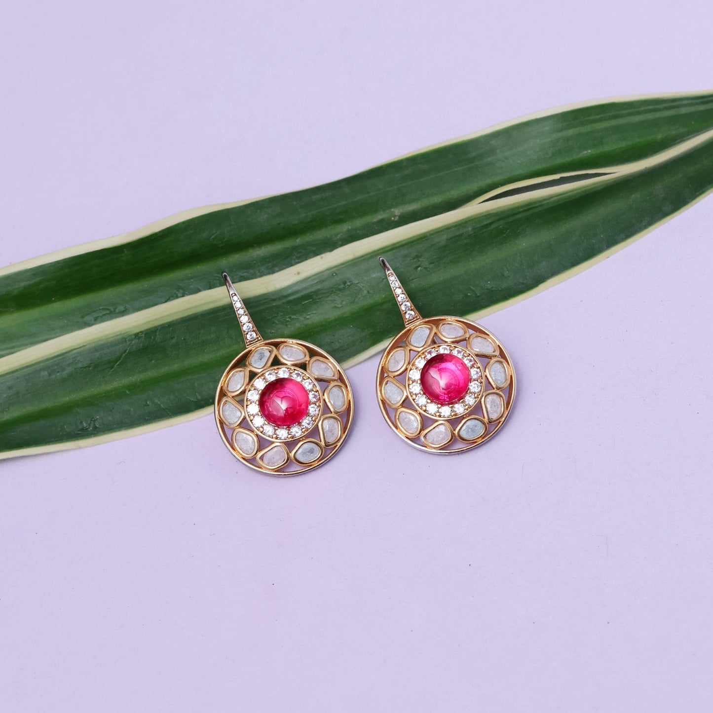 Red Stone Ruby Earrings