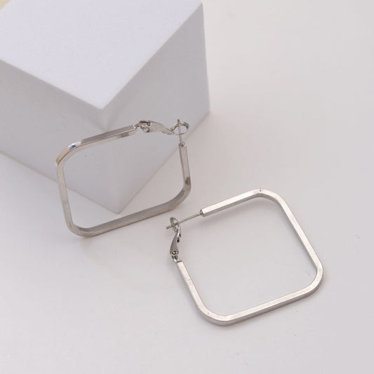 Square Shaped Hoop Earrings