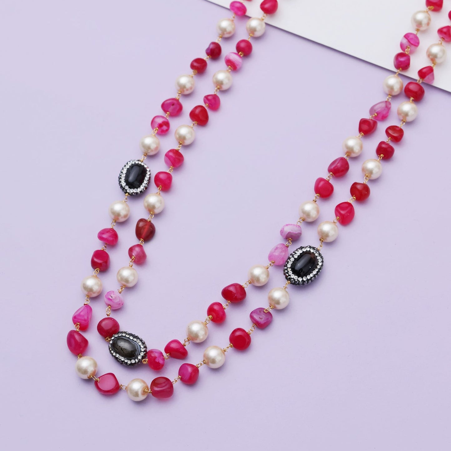 Rukhsana Pink Toned Necklace