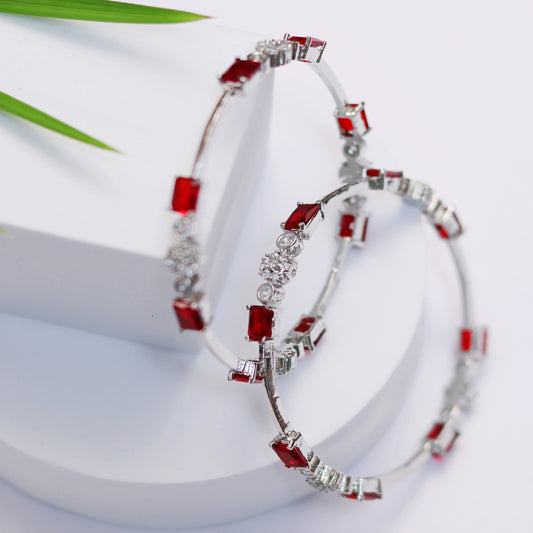 Ruby Toned Zirconia Bangles