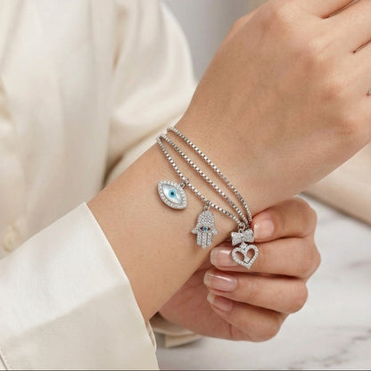 Evil Eye Damru Adjustable Bracelet