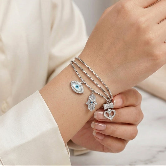 Evil Eye Damru Adjustable Bracelet