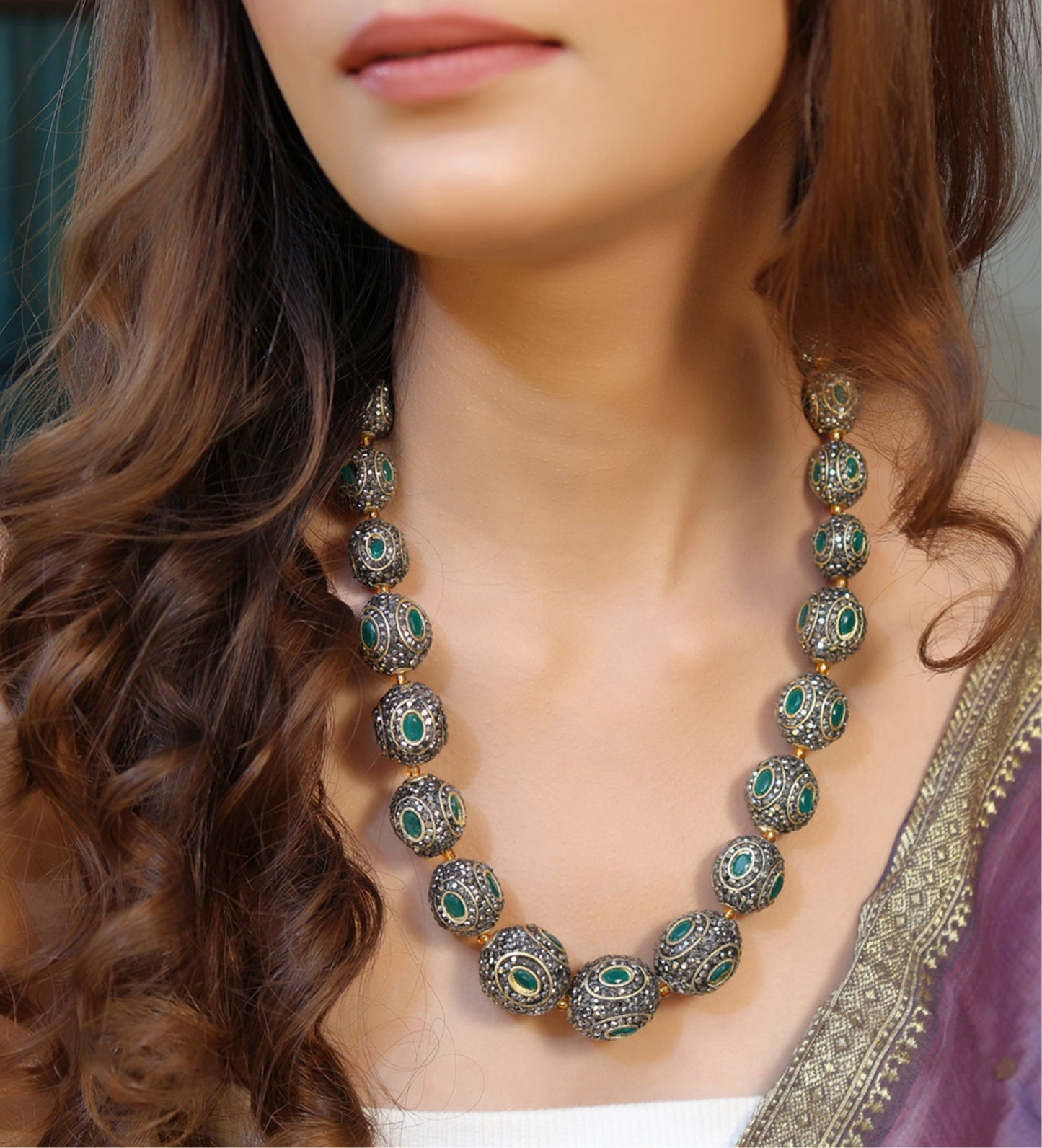 Paavani black beads Necklace