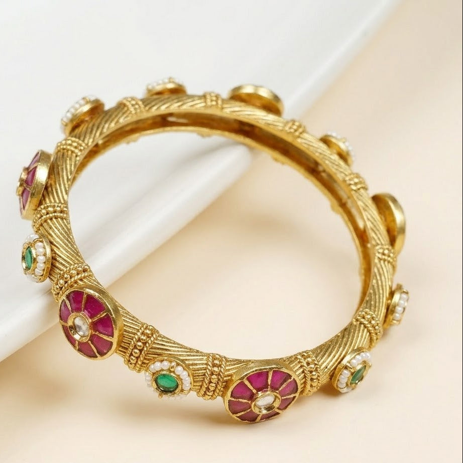 Padma Antique Coloured Stone Studded Bangle