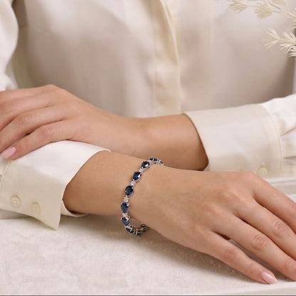 Zirconia and Blue Stone Tennis Bracelet