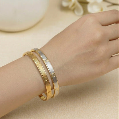Grey and Gold Plated Bangles Combo