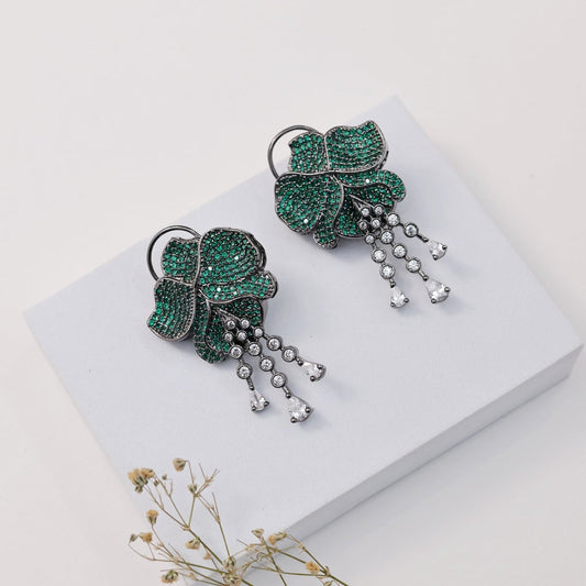 Green Floret Earrings