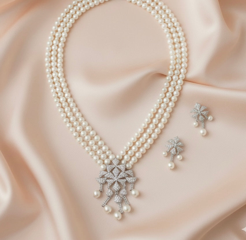 Pearl Petal Elegance Necklace Set