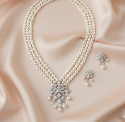 Pearl Petal Elegance Necklace Set
