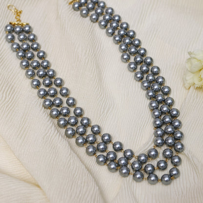 Chrome Grey Layered Necklace