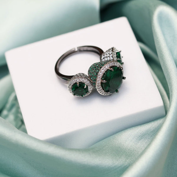 Dune Emerald Colour Cocktail Ring