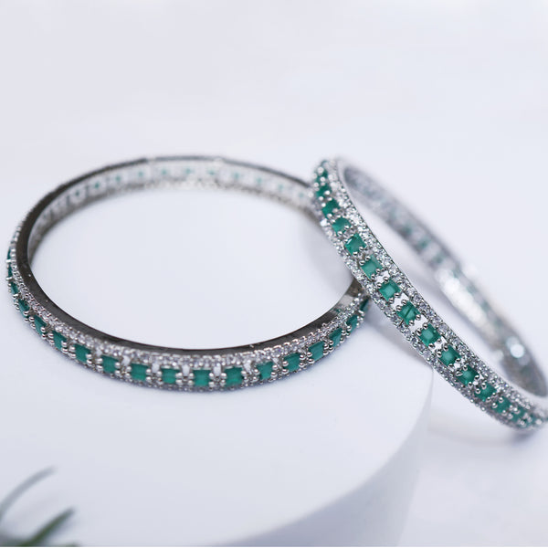 Green Toned Zirconia Bangles