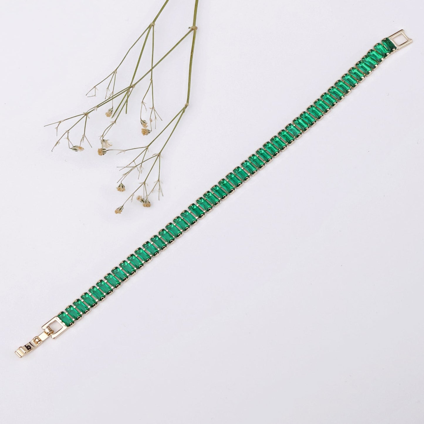 Green Stone Tennis Bracelet