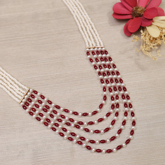 Ruby and Pearl Necklace
