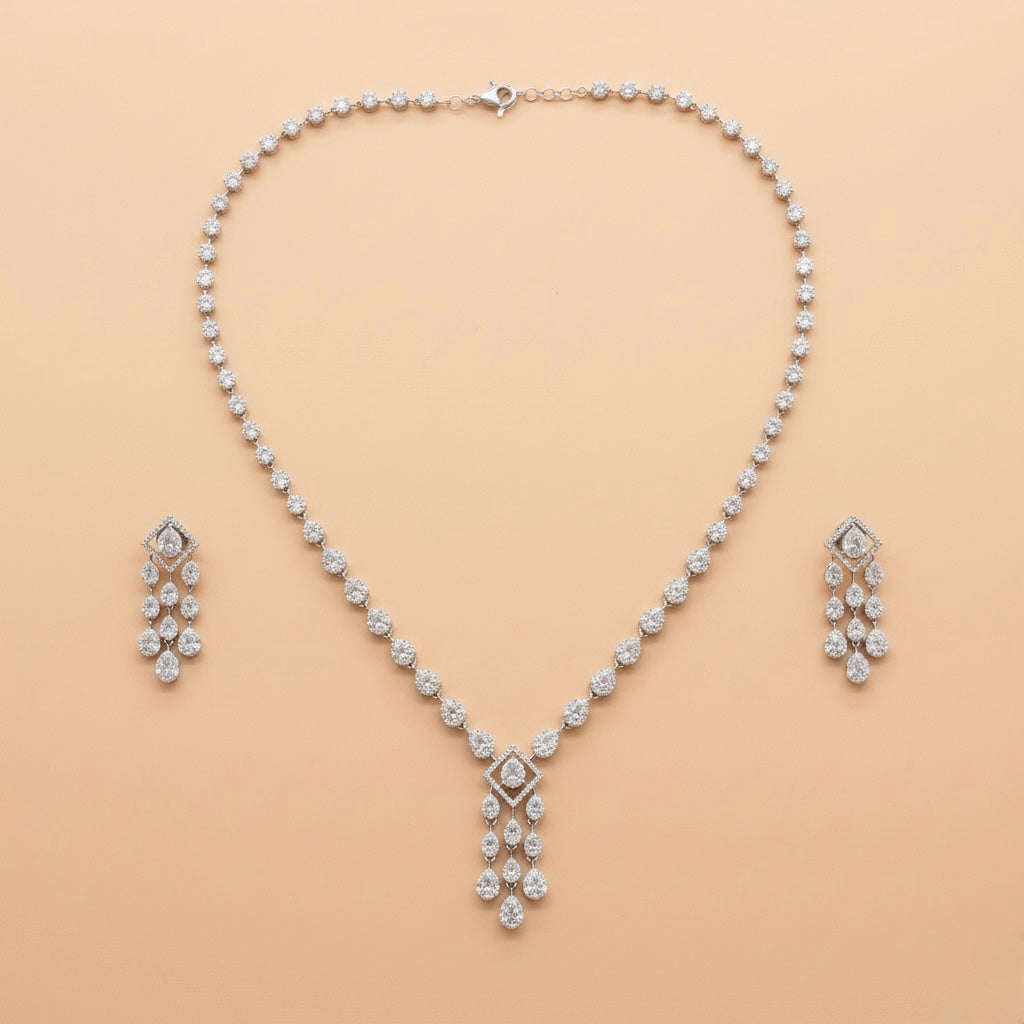 Noah Silver CZ Necklace