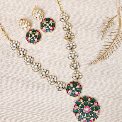 Neeva Inlay Work Necklace Set