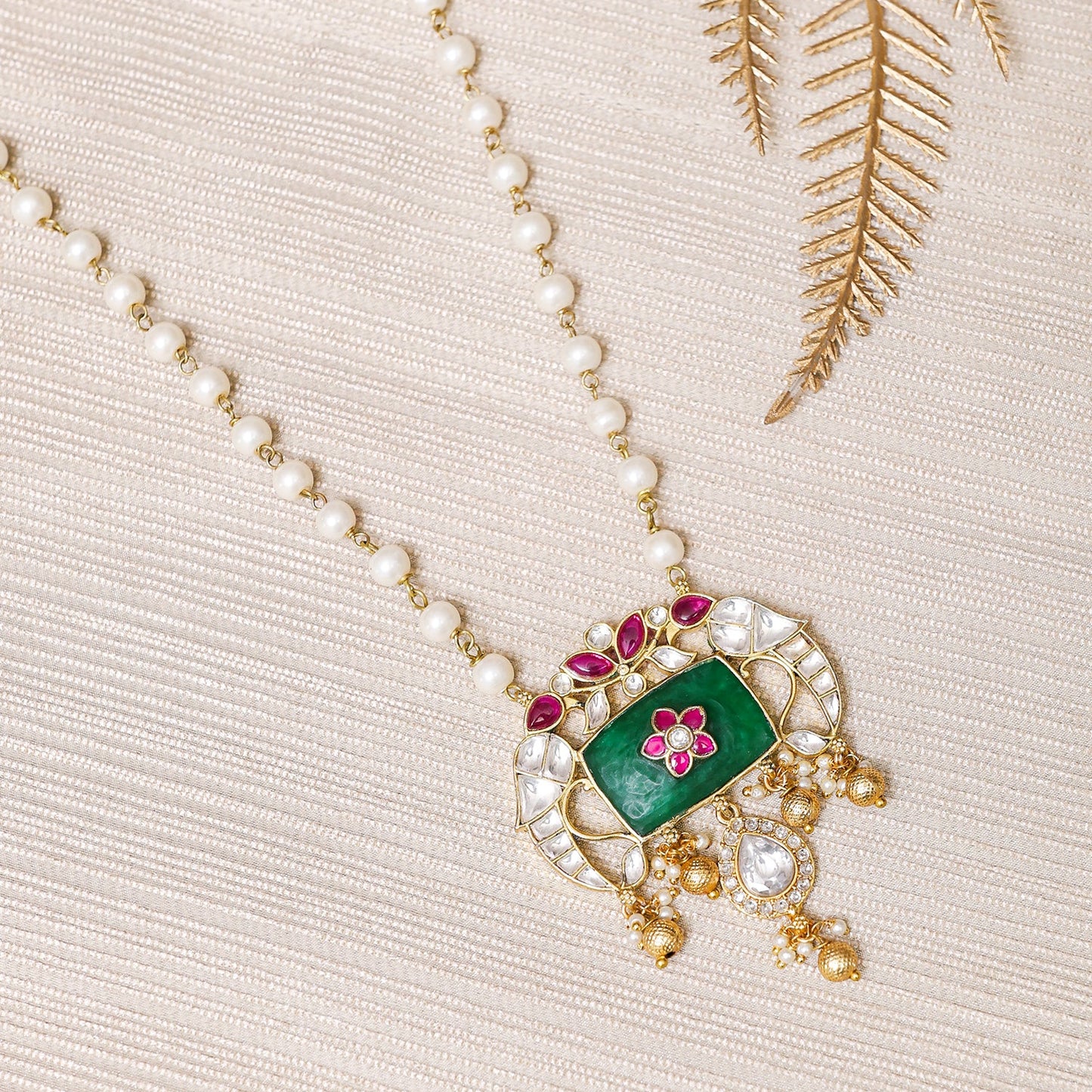 Nishika Kundan Polki Necklace Set