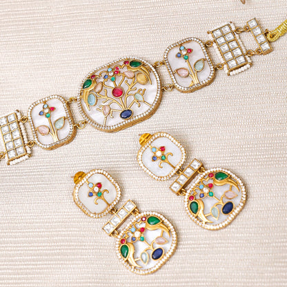 Rukhsana Inlay Work Choker Set