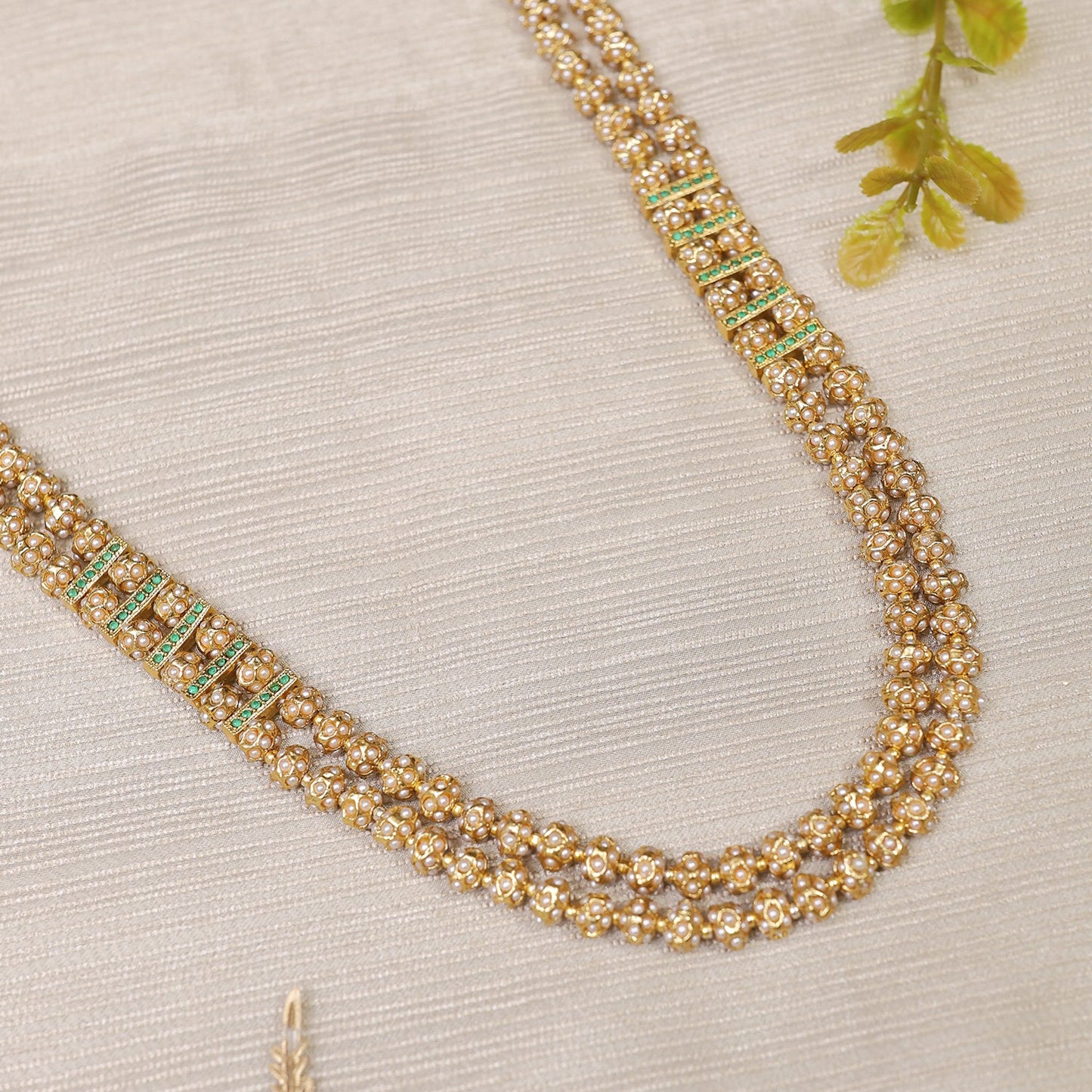 Gold and Pearl Jadau Necklace